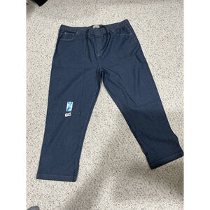 Womans Turtle Bay Ny Blue Jeans Elastic Waist Dark Wash Five Pocket 2 Xl